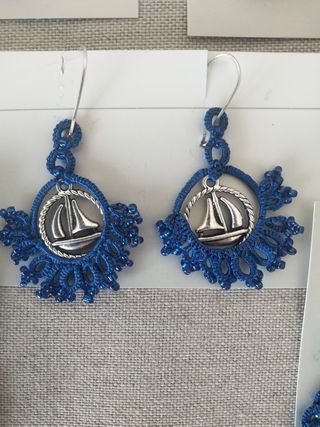 Pendientes frivolite y pulsera