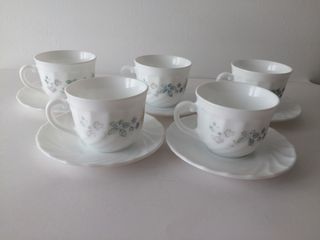 Lot De 2 Tasses à Café Arcopal Opalescent Vert Vintage - 4,5x8,5cm