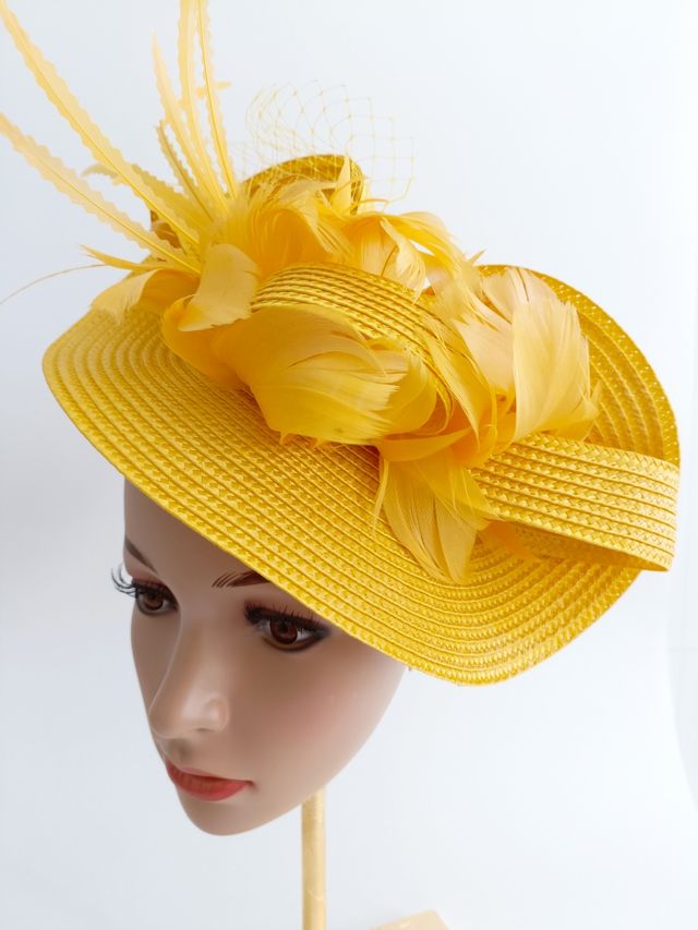 PAMELA TOCADO DE BODA AMARILLO (NUEVO) LEER