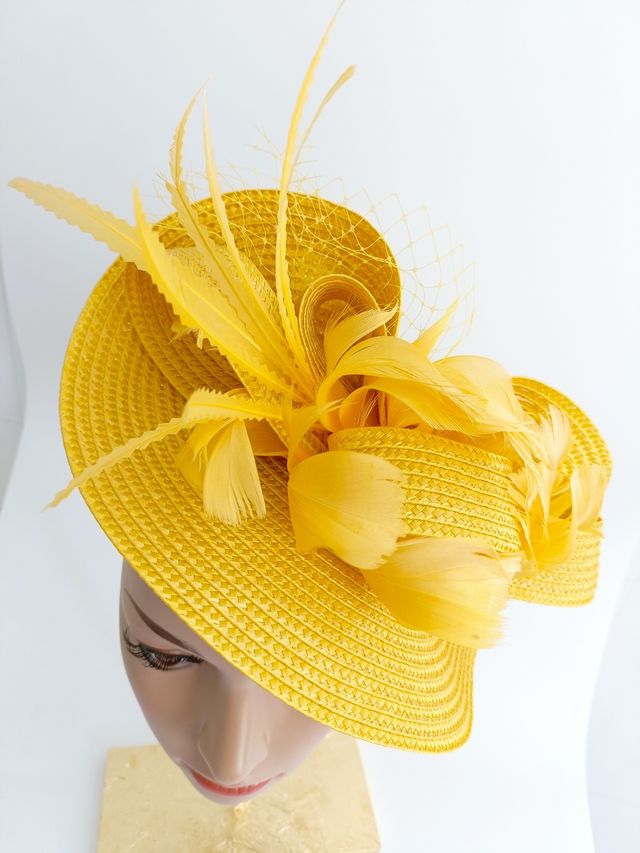 PAMELA TOCADO DE BODA AMARILLO (NUEVO) LEER