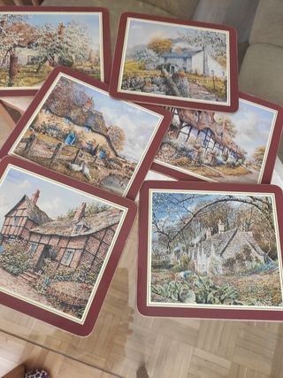 6 bajoplatos de corcho .