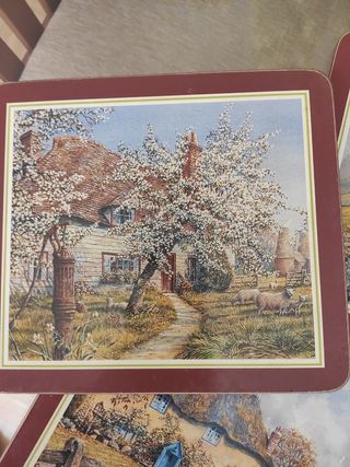 6 bajoplatos de corcho .