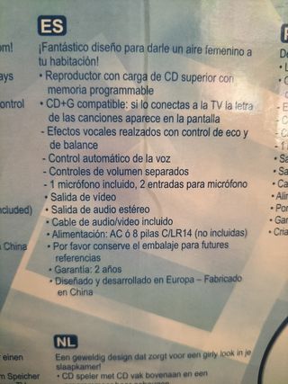 Reproductor CD karaoke+micrófono. Frozen