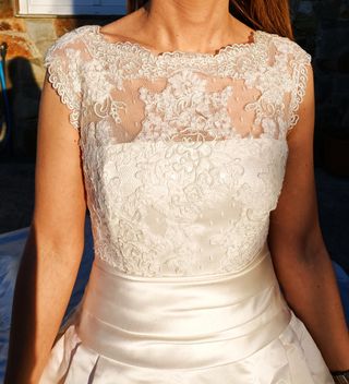 vestido novia y velo, Pronovias