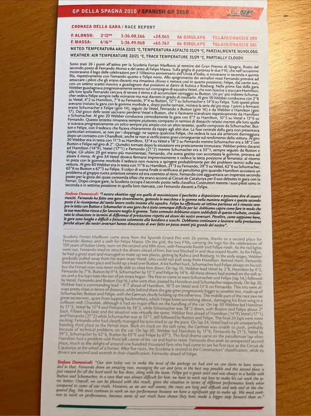 Media Book Scuderia Ferrari Brasile 2010