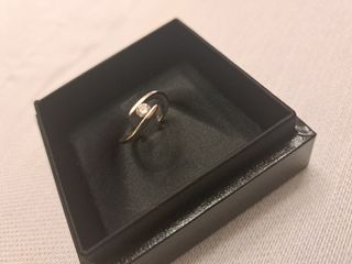 solitario oro blanco con diamante