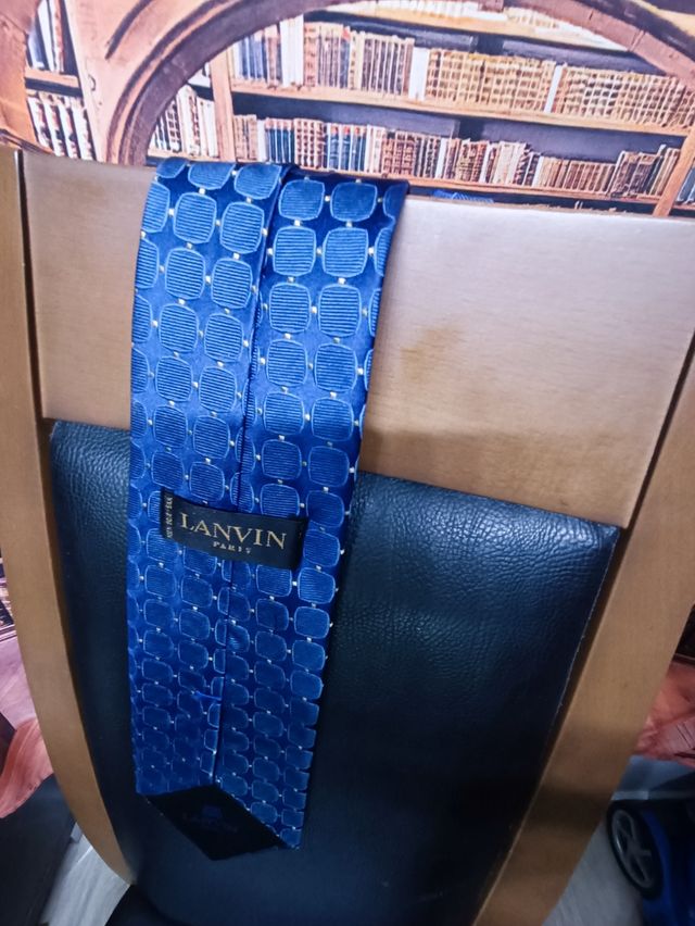 Corbatas Lanvin seda tonos azules