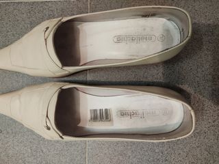 Zapatos Tacón Punta Talla 38 Piel