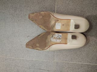 Zapatos Tacón Punta Talla 38 Piel