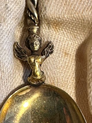 6 cucchiaini fine 800 placcati oro