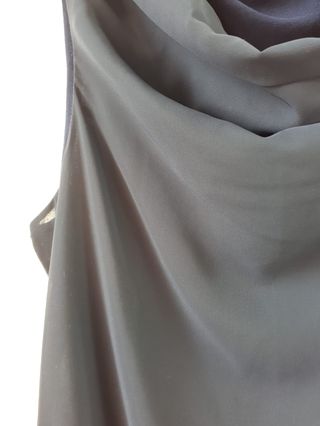 Top OVS con scollo a fontana blu notte