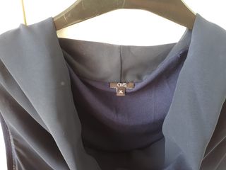 Top OVS con scollo a fontana blu notte