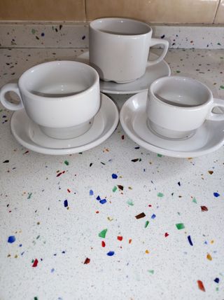 9 tazas cafe,consome.retro,colección,vintage