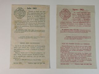 18 folletos Cruzada Eucarística 1960-63