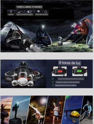 Linterna frontal V3000