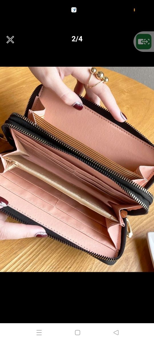 cartera negra grande con gran capacidad con etique