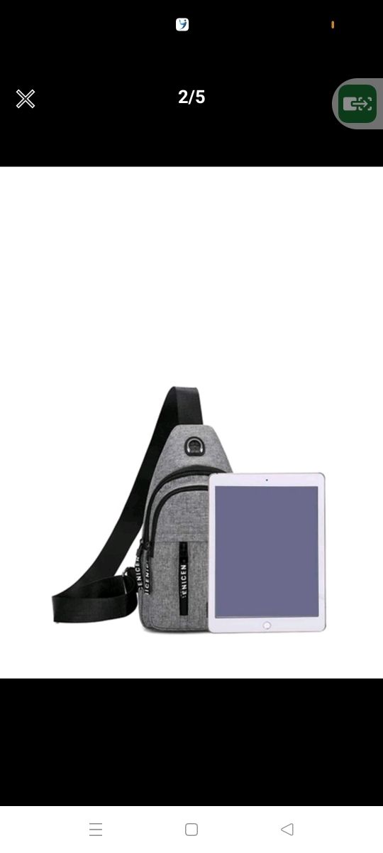 preciosa bandolera unisex impermeable amplia nueva