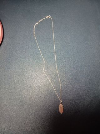 Collar plata con piedra cuarzo rosa San Saru