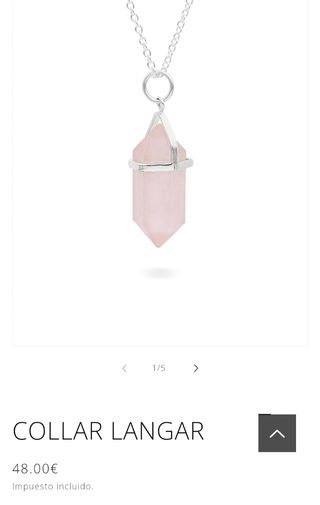 Collar plata con piedra cuarzo rosa San Saru