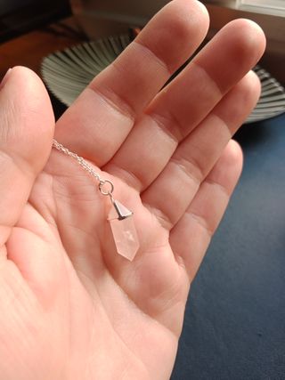 Collar plata con piedra cuarzo rosa San Saru