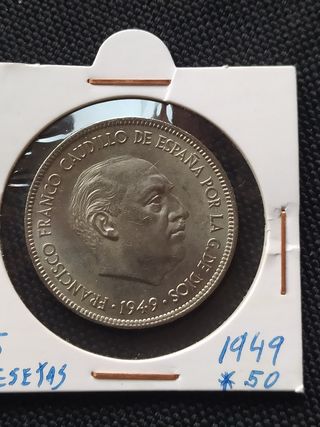 2 monedas Pesetas de Francisco Franco