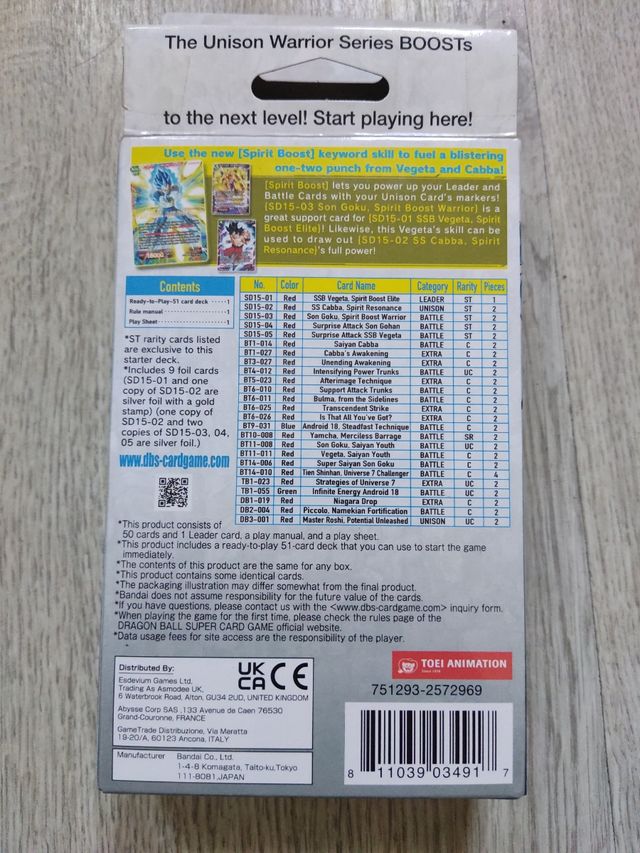 juego de cartas de dragón ball super