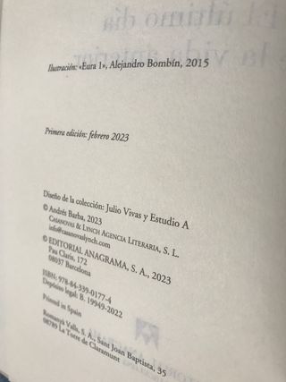 El último día de la vida anterior, Andrés Barba