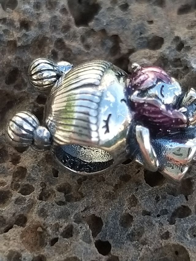 Charm niña con unicornio, plata