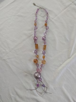 COLLAR LARGO / MALVA - ÁMBAR 