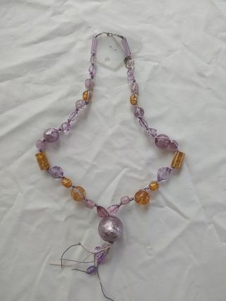 COLLAR LARGO / MALVA - ÁMBAR 