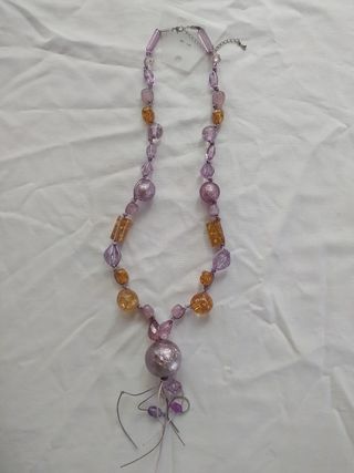 COLLAR LARGO / MALVA - ÁMBAR 