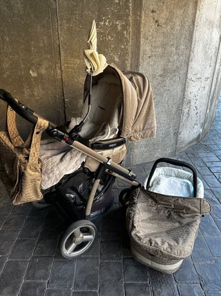 Silla BEBÉCAR beige con capazo 