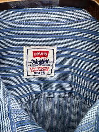 VINTAGE camisa rayas algodón grueso LEVIS talla L