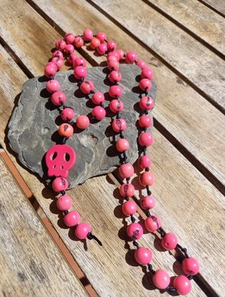 collar skull colgante calavera rosa