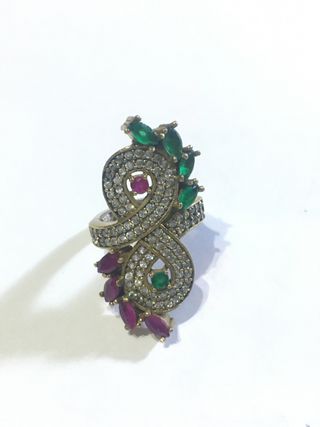 Anillos indios de plata dorada