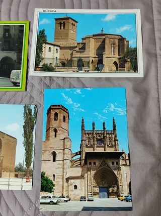 HUESCA. Lote 4 postales antiguas, nuevas.