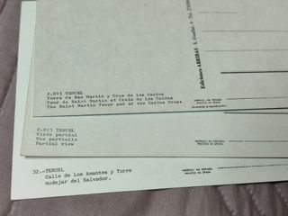 TERUEL. Lote 3 postales antiguas, nuevas.