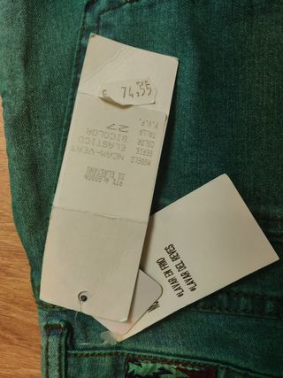 Pantalones de campana retro/vintage con etiqueta