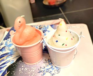 candele fenicottero e gelato 1980 vintage 😍