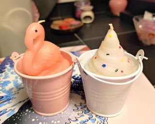 candele fenicottero e gelato 1980 vintage 😍