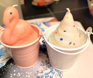 candele fenicottero e gelato 1980 vintage 😍