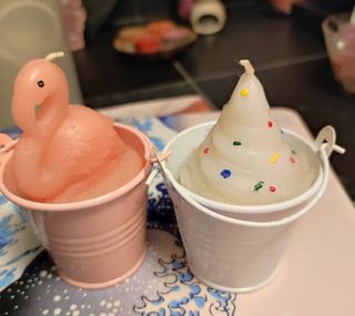 candele fenicottero e gelato 1980 vintage 😍