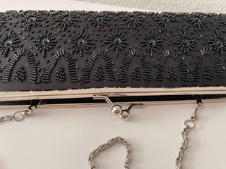 Bolso cartera fiesta negro bordado