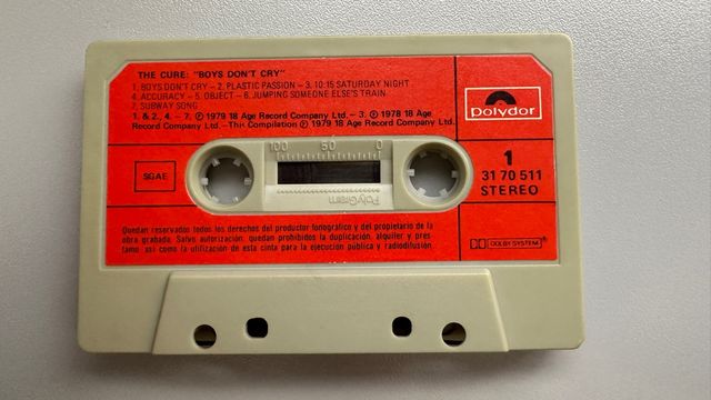 The Cure Cassette Boys Don't Cry Edicion Española