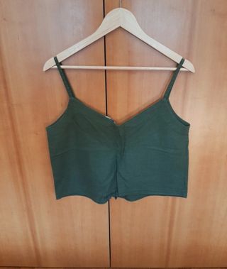 Top Tirante Fino Verde Militar Talla M