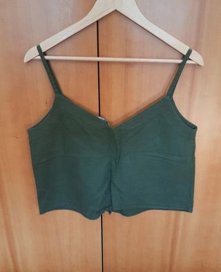 Top Tirante Fino Verde Militar Talla M