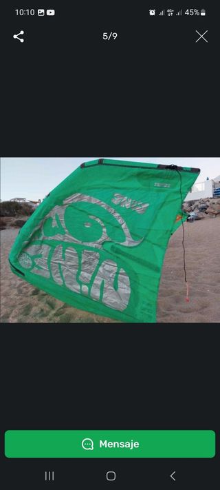 Kite 9 metros , con barra y tabla.