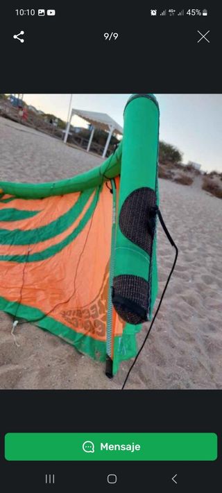 Kite 9 metros , con barra y tabla.