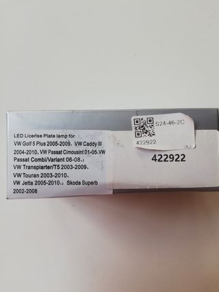 LUCES LED DE MATRÍCULA WV