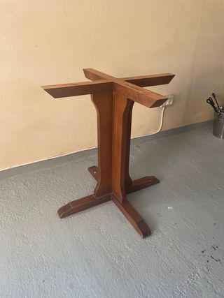 Pie mesa de madera 4 puntas